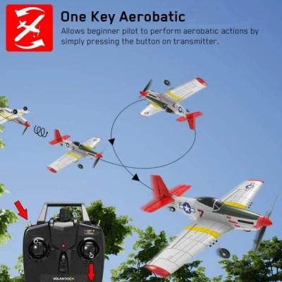 RC letadlo Mustang P51 RC Gilder, 6-osý gyroskop, RTF