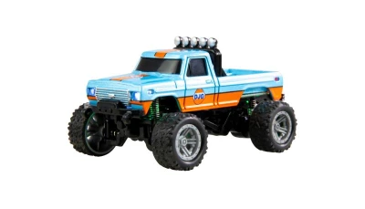 Amewi 1:64 RTR LED Tempomat 2,4GHz modro-oranžový kovový RC monster truck