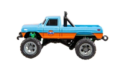 Amewi 1:64 RTR LED Tempomat 2,4GHz modro-oranžový kovový RC monster truck