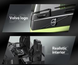 RC sklápěč Volvo s osvětlením a otevíracími dveřmi 2,4 GHz