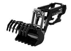 RC TRAKTOR s kombinovaným čelním nakladačem a dvojitými koly 1/24
