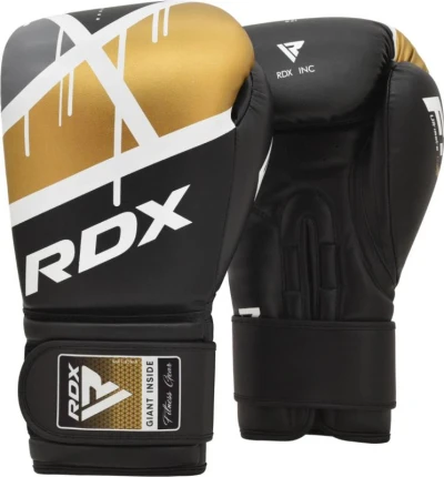 RDX Boxerské rukavice F7 Ego, černo zlaté, 12 oz
