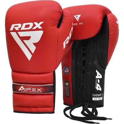 RDX Šněrovací tréninkové rukavice APEX červené 14 oz