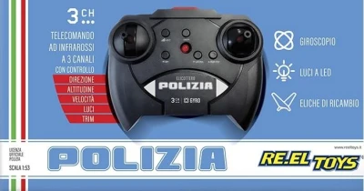RE.EL Toys RC vrtulník policejní 3 kanály, gyroskop RTF sada