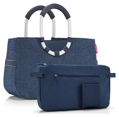 Reisenthel Loopshopper M Herringbone tmavě modrá kabelka