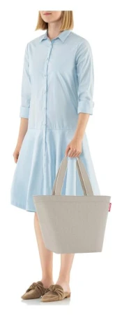 Reisenthel Shopper M Herringbone Sand taška přes rameno