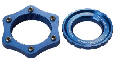 Reverse Adaptér kotouče diskové brzdy centerlock/6-otv. modrý