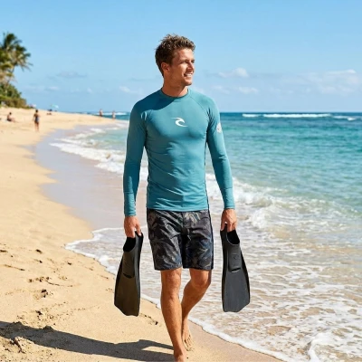 Rip Curl WAVES pánské lycrové triko s dlouhým rukávem