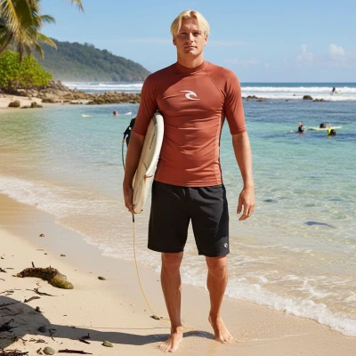 RIP CURL Pánské lycrové triko WAVES, krátký rukáv