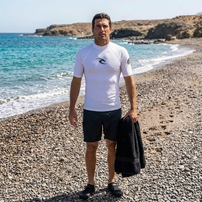 RIP CURL Pánské lycrové triko WAVES, krátký rukáv