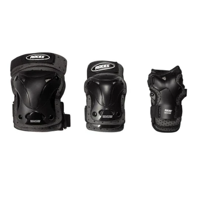 Roces Junior Ventilated 3-Pack Black dětské chrániče