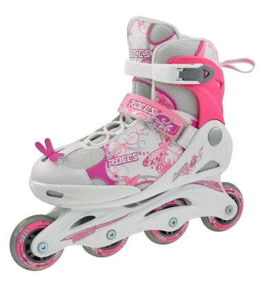 ROCES Compy 6.0 Girl bílo-růžové kolečkové brusle