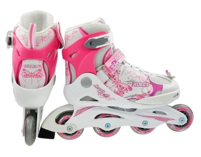 ROCES Compy 6.0 Girl bílo-růžové kolečkové brusle