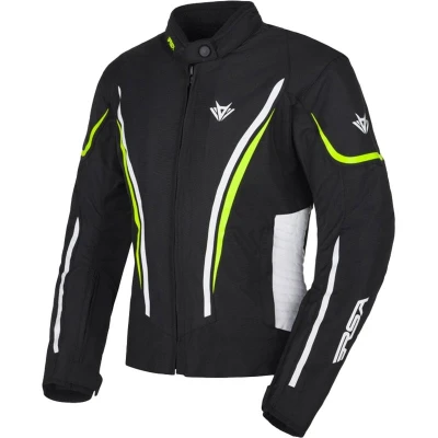 RSA Wasp černo-bílo-fluo žlutá dámská bunda na motorku