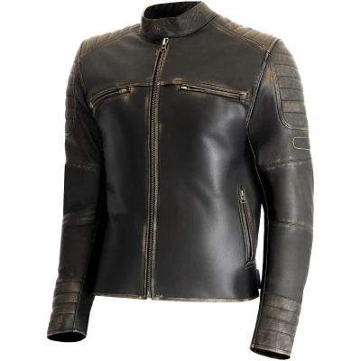 RSA Vintage hnědá kožená bunda na motorku