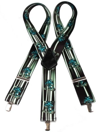 RSA Chopper černé kšandy s tyrkysovým motivem
