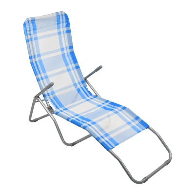 RULYT Relax modro-bílé skládací zahradní lehátko
