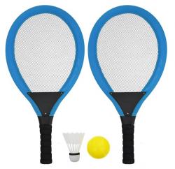 Rulyt Set na plážové hry tenis/badminton 2xraketa soft miček badm. Košík modrá