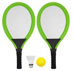 Rulyt Set na plážové hry tenis/badminton 2xraketa, soft miček, badm. Košík, zelená