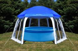 Rulyt zastřešení bazénu do průměru 3.66 m, modro-bílé (VÝPRODEJ)