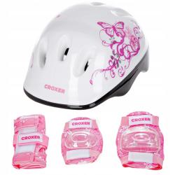 Croxer Silky Fibre pink sada chráničů a přilby