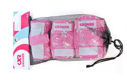 Croxer Silky Fibre pink sada chráničů a přilby