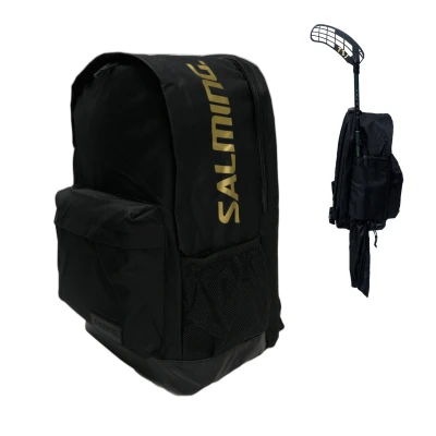 Salming Backpack with stick holder JR Black/Gold 17 L