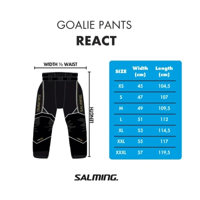 Salming Goalie Pants React Black/White