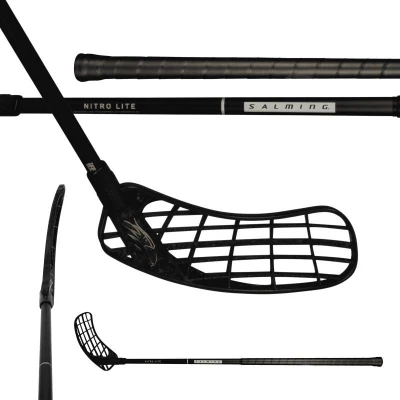 Salming Hawk Nitrolite 30 JR Black/Silver florbalka Salming Hawk Nitrolite 30 JR Black/Silver florbalka
