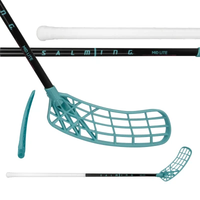 Salming Mid Lite JR Trident Endurance 32 Black / Laguna Blue florbalka