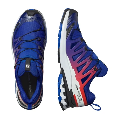 Salomon XA Pro 3D V9 GTX Equipe M surf the web/fiery red/white pánské trailové boty