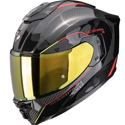Scorpion EXO-1500 Carbon Air Mundi černo-červeno-žlutá integrální helma na motorku