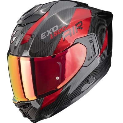 Scorpion EXO-1500 Carbon Air Platted černo-červená integrální helma na motorku