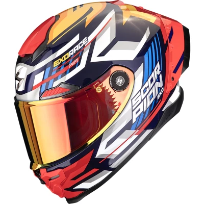 Scorpion EXO-RACE Air Kobra FIM2 modro-žluto-červená integrální helma na motorku