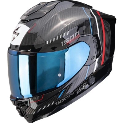 Scorpion EXO-1500 Carbon Air Zity černo-červeno-modrá integrální helma na motorku
