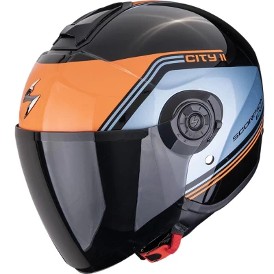 Scorpion EXO-CITY II Vita černo-modro-oranžová otevřená helma na motorku