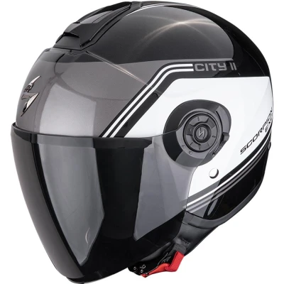 Scorpion EXO-CITY II Vita metalická černo-bílá otevřená helma na motorku