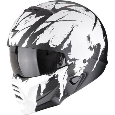 Scorpion EXO-COMBAT II Marauder matná černo-bílá otevřená helma s maskou