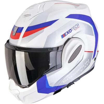 Scorpion EXO-TECH EVO PRO Accuti bílo-modro-červená překlápěcí helma na motorku