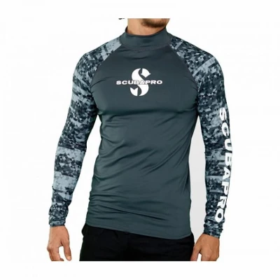 Scubapro Pánské lycrové triko RASHGUARD GRAPHITE UPF50, dlouhý rukáv