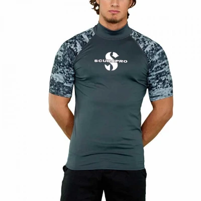 Scubapro Pánské lycrové triko RASHGUARD GRAPHITE UPF50, krátký rukáv