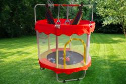 Sedco Dětská trampolína 122 cm s ochrannou sítí a vybavením - oranžová