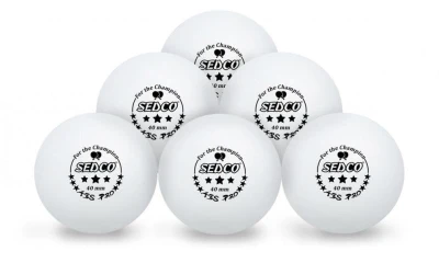 Sedco Míčky na stolní tenis for CHAMPION 3*** CELL FREE 6ks - bílé