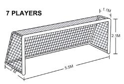 Sedco Síť kopaná FTN02 - 5,5x2,1x2 m - SET NA DVĚ BRANKY