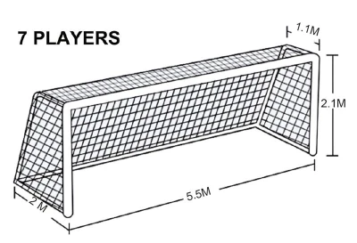 Sedco Sieť kopaná FTN02 - 5,5x2,1x2 m - SET NA DVERE BRÁNKY