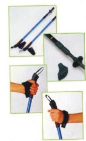 Sedco Trekové hole NORDIC WALKING ALU7075 černé vel. 65-140 cm