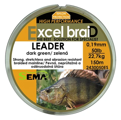 Sema Pletená šňůra Leader 150 m 40 lbs / 18 2 kg Sema Pletená šňůra Leader 150 m 40 lbs / 18 2 kg