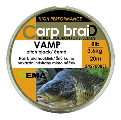 Sema Vamp černá 20 m 8 lbs / 3,62 kg pletená šňůra