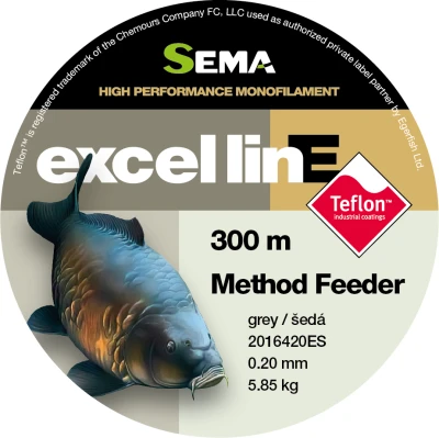 Sema Method Feeder Teflon šedý 300 m 0,22 mm rybářský vlasec