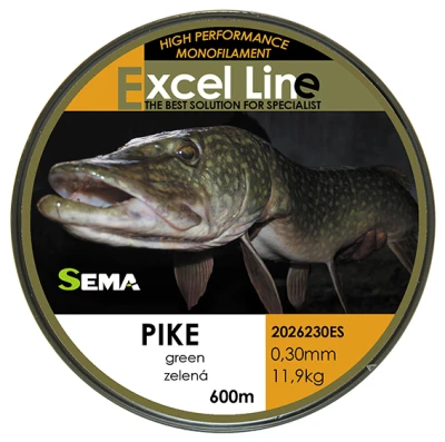 Sema Pike zelený 600 m dia. 0,20 mm / 5,85 kg rybářský vlasec